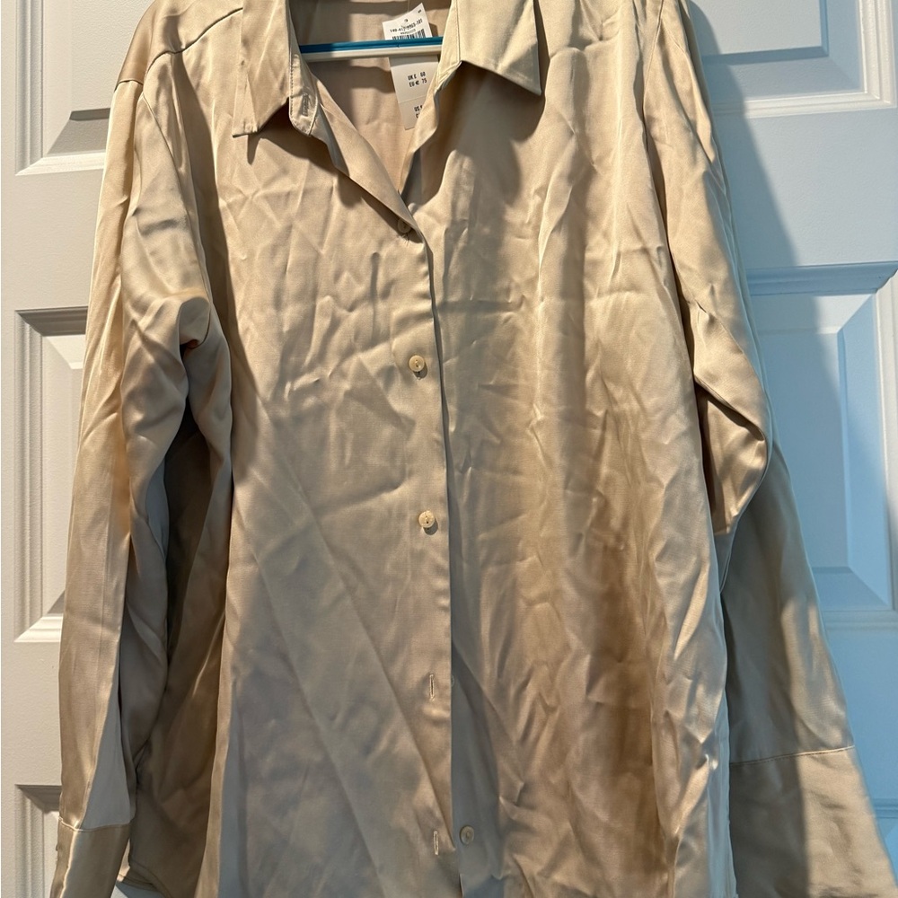 Abercrombie & Fitch Men's Beige Button Down Shirt